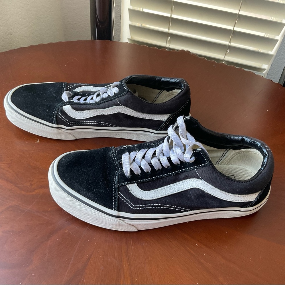 Vans Old Skool SK8 721356 Black White Low Canvas Shoes Men 6.5 Women 8